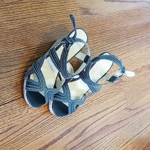 Almost new Kelly & Katie wedge black sandals